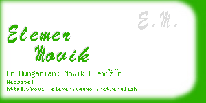 elemer movik business card